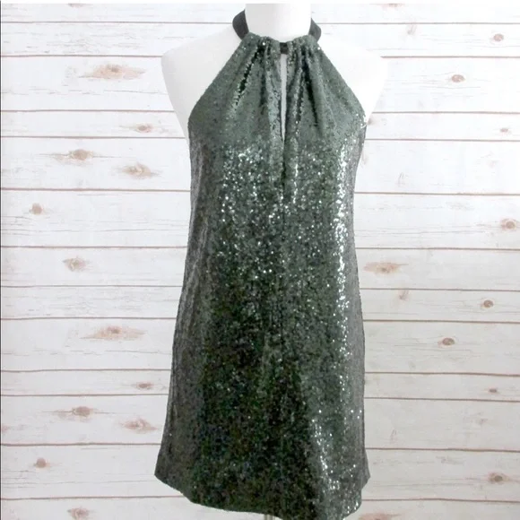 green emerald velvet dress Elena Long-Sleeve Pattern Sequin Gown main image 1
